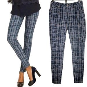 Cabi Tie Dye Grid Mid-rise Curvy Skinny Twill Jean Grey 4